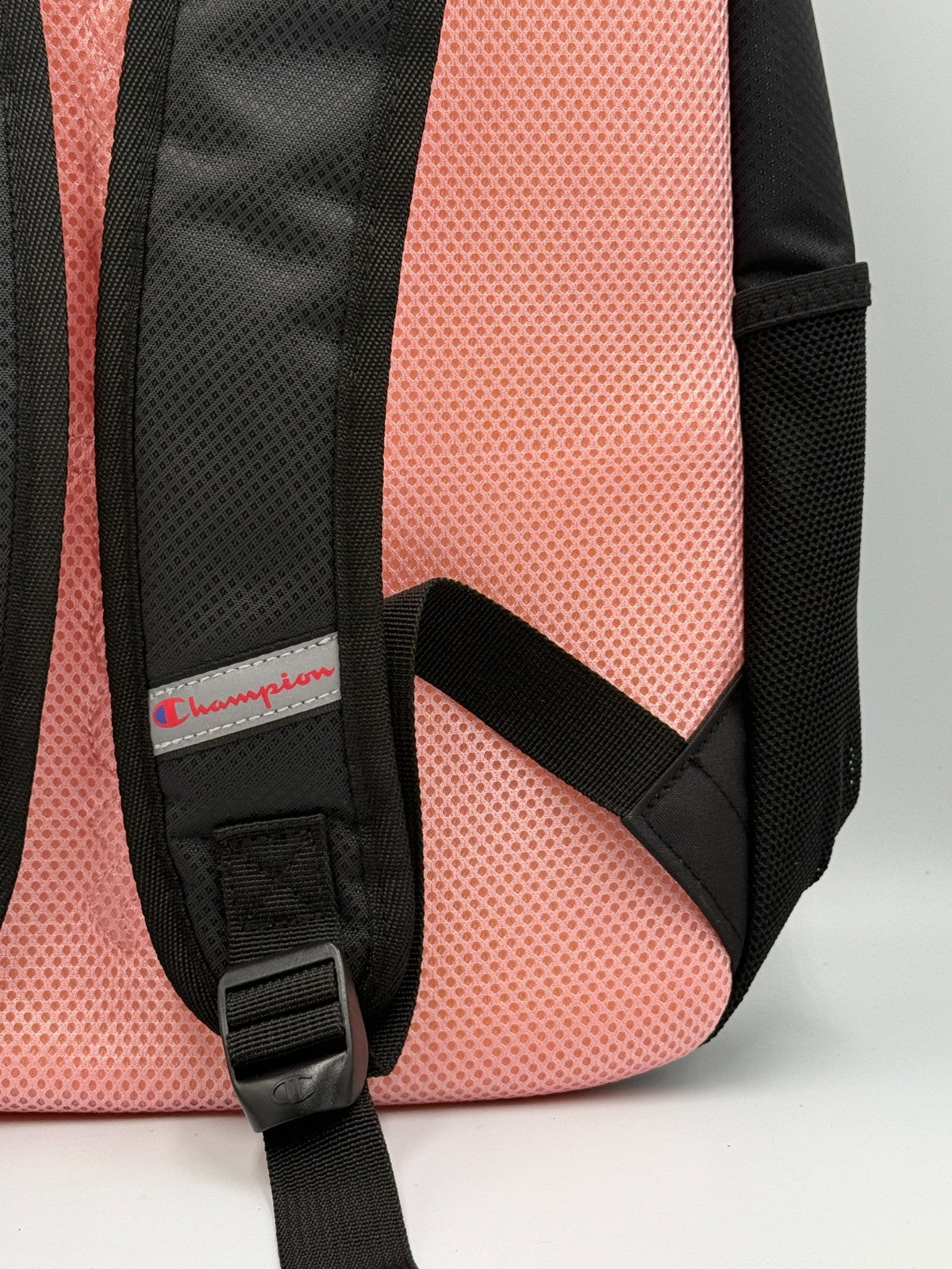 NWT Champion Center Backpack Black Pink Outline Logo Fits 17" Laptop School Bag
