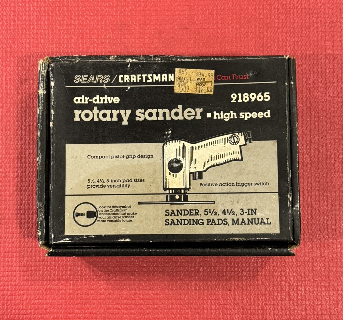 Vintage Sears Craftsman NEW 18965 High-Speed Rotary Sander Air-Drive w/ OG Box