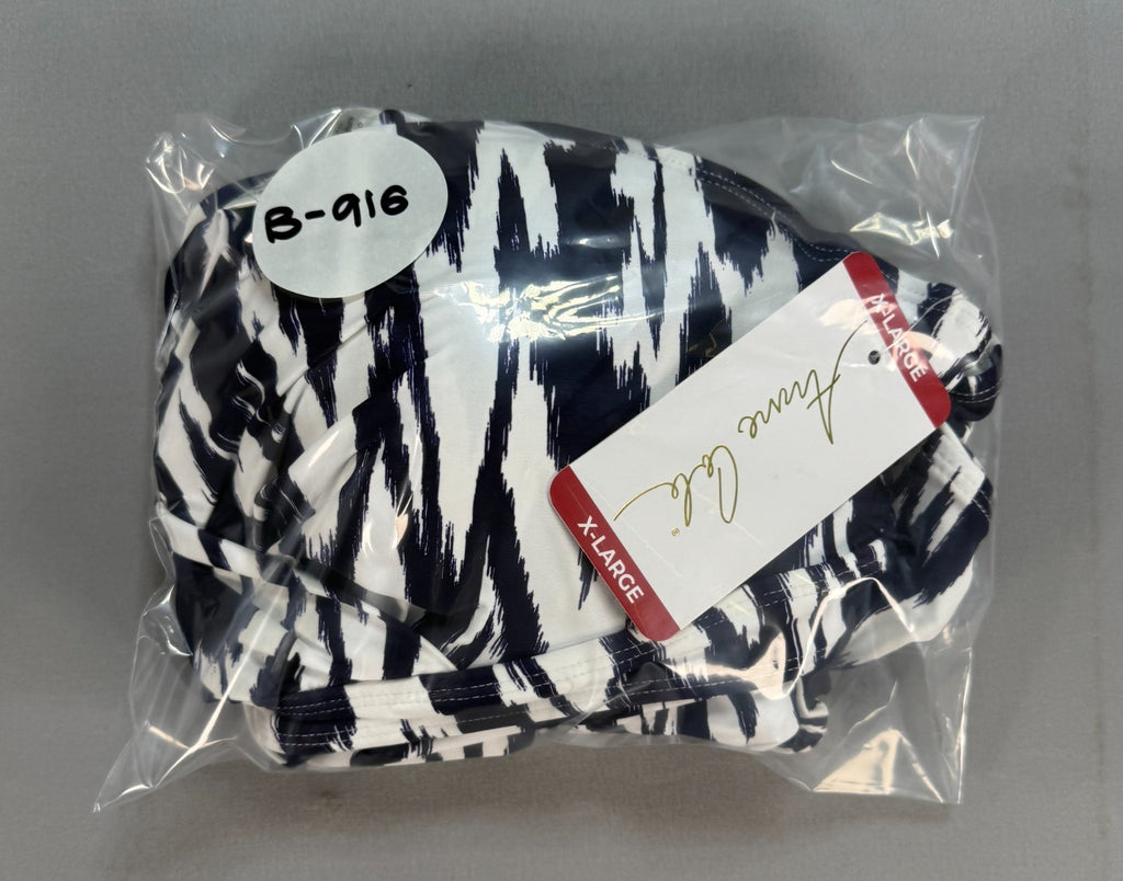 NWT Anne Cole Limited Edition Tankini Top Women's XL Navy Blue White Sleeveless