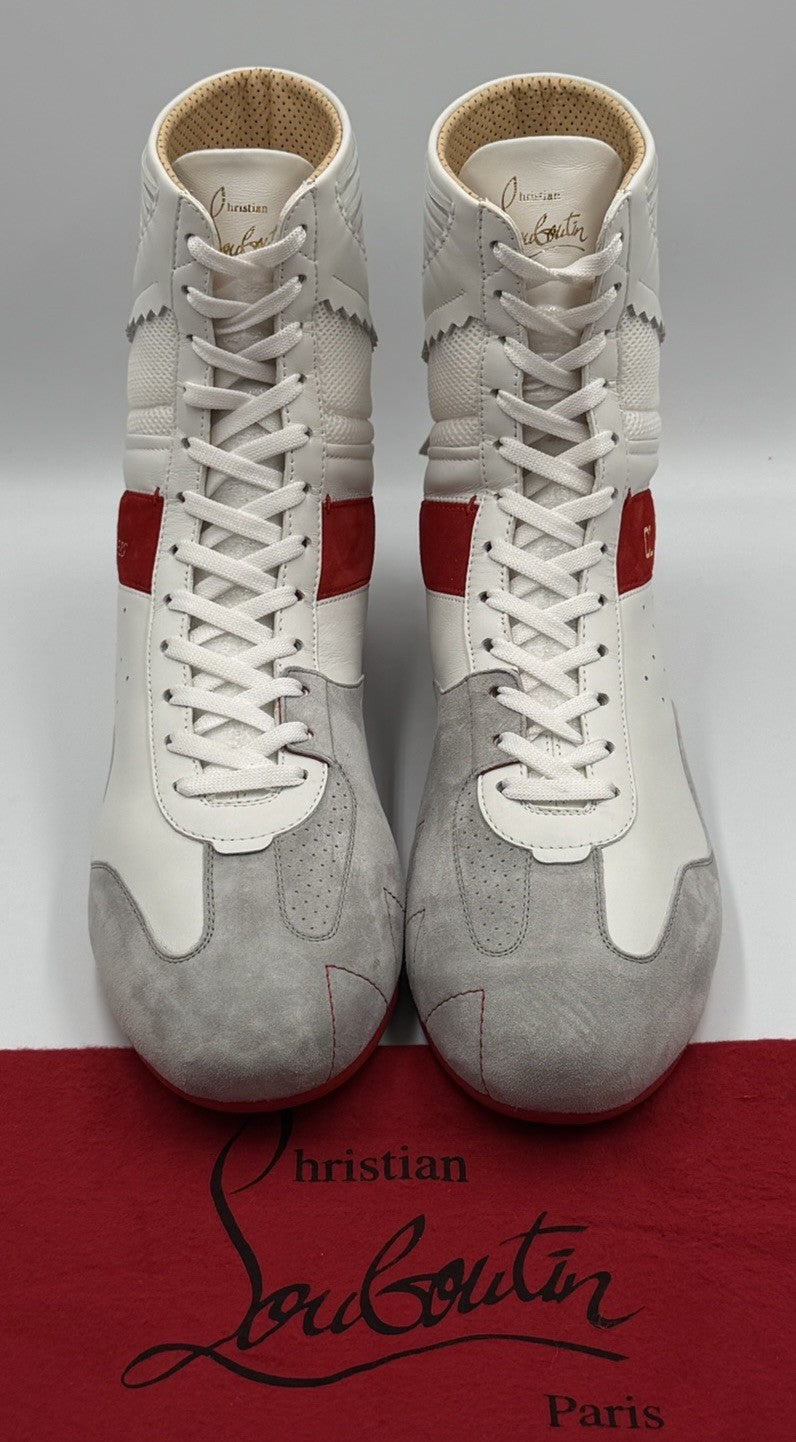 AUTHENTIC CHRISTIAN LOUBOUTIN Suede Knock-Out Boxing Sneakers (42.5 EU; 9.5 US)