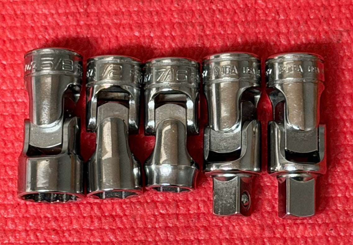 NEW Snap-On Tools 5PC 3/8" Drive SAE Universal Swivel Socket Set Made in USA