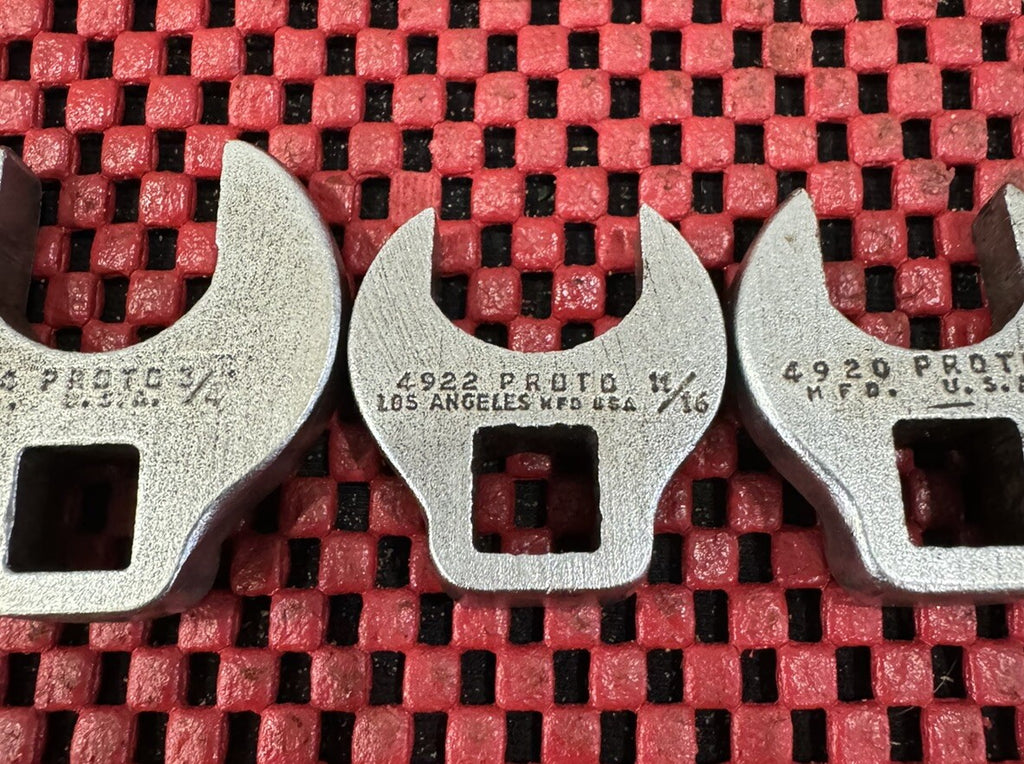 Proto Tools 3 Pc Set 3/8 Drive Open End Crowsfoot Socket Set Of 3 SAE USA M3