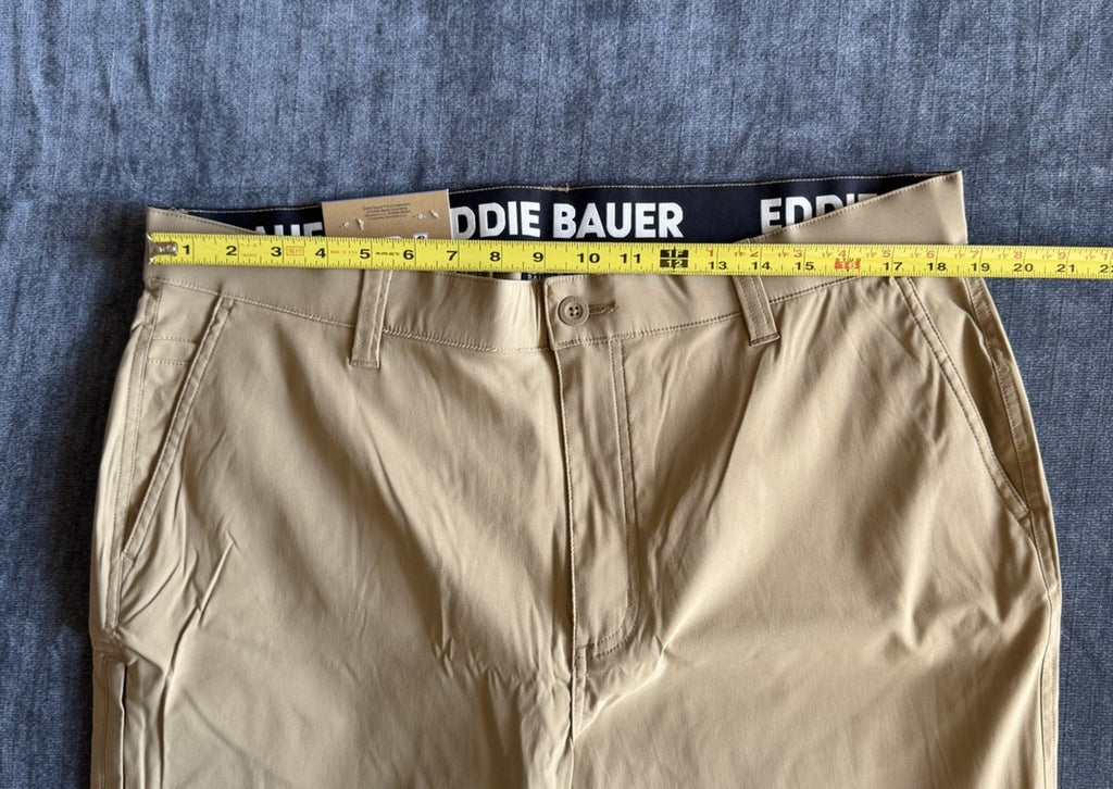 Eddie Bauer Pants Mens 38x32 Khaki Tech Chino Elastic Outdoor Stretch Travel NWT