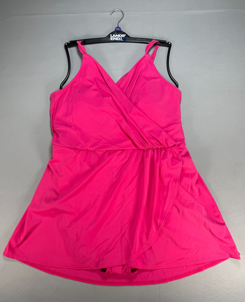 Land's End Adjustable Strap Pull On-Swim Dress Women 2XL Pink Sleeveless Preppy