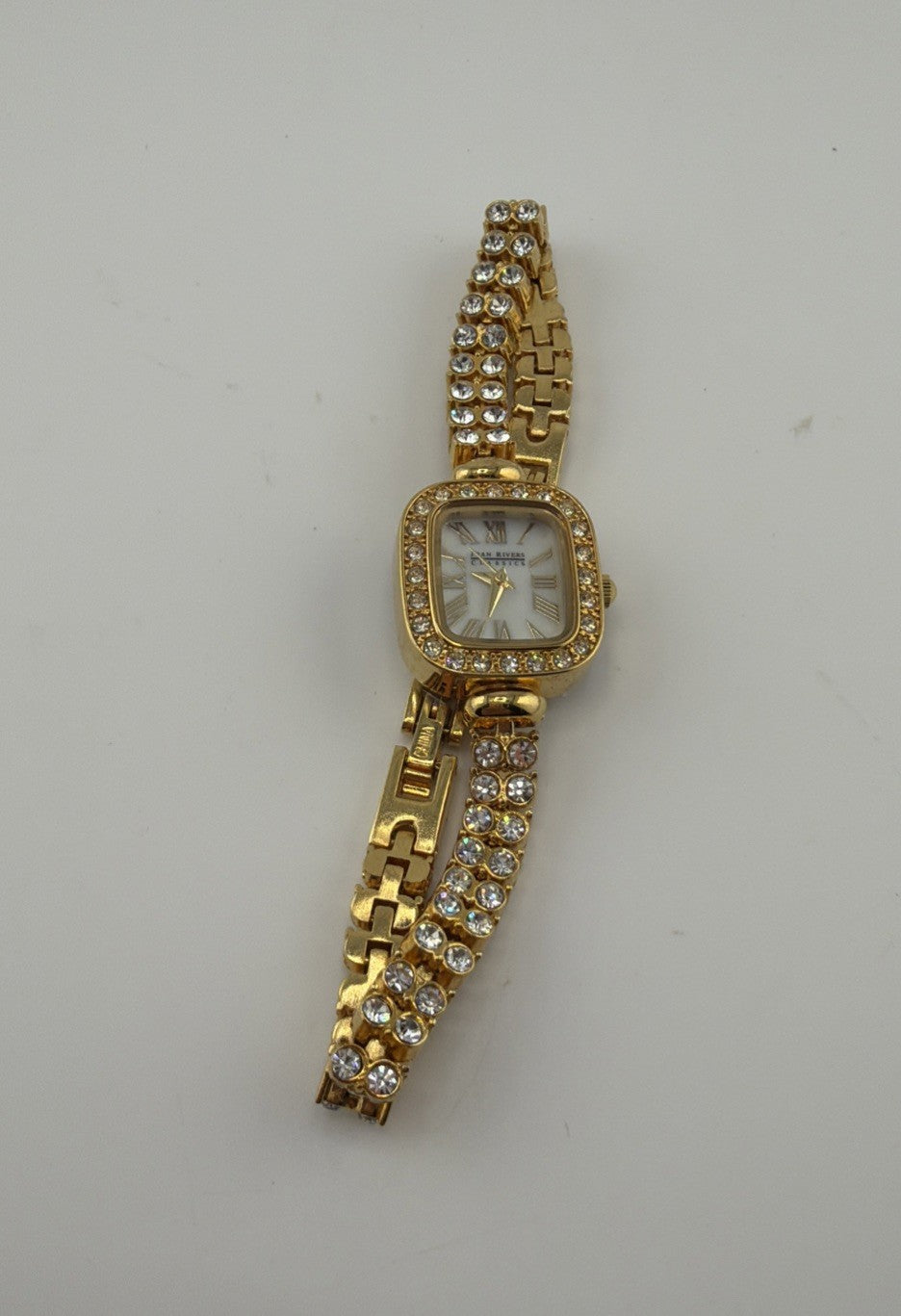 Joan Rivers Classic Watch Gold Tone With Jewels Wristwatch