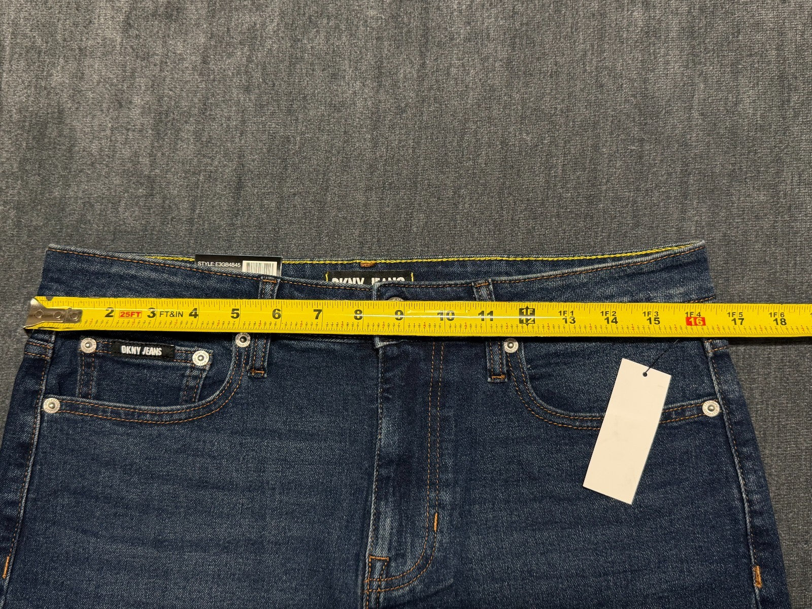 NWT DKNY Jeans 17" A Line Frayed Raw Hem Denim Skirt Women's 10 Blue Comfort