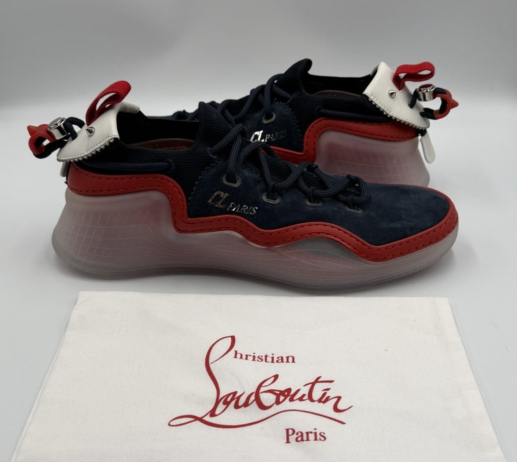 Christian Louboutin Arpoador Donna Suede Mesh Flat Sneakers Size 43 EU; 10 US