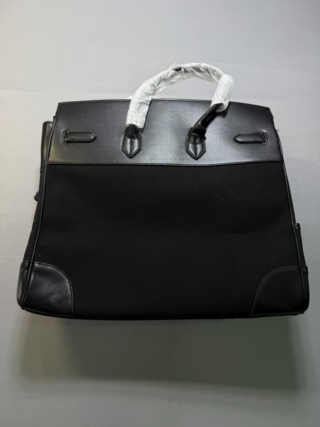 Luxe Weekender Bag / Canvas & Leather Cargo Bag Black Women's NEW