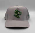 NWT Waggle Largemouth Bass Golf Hat Gray Adjustable Performance Snapback Cap