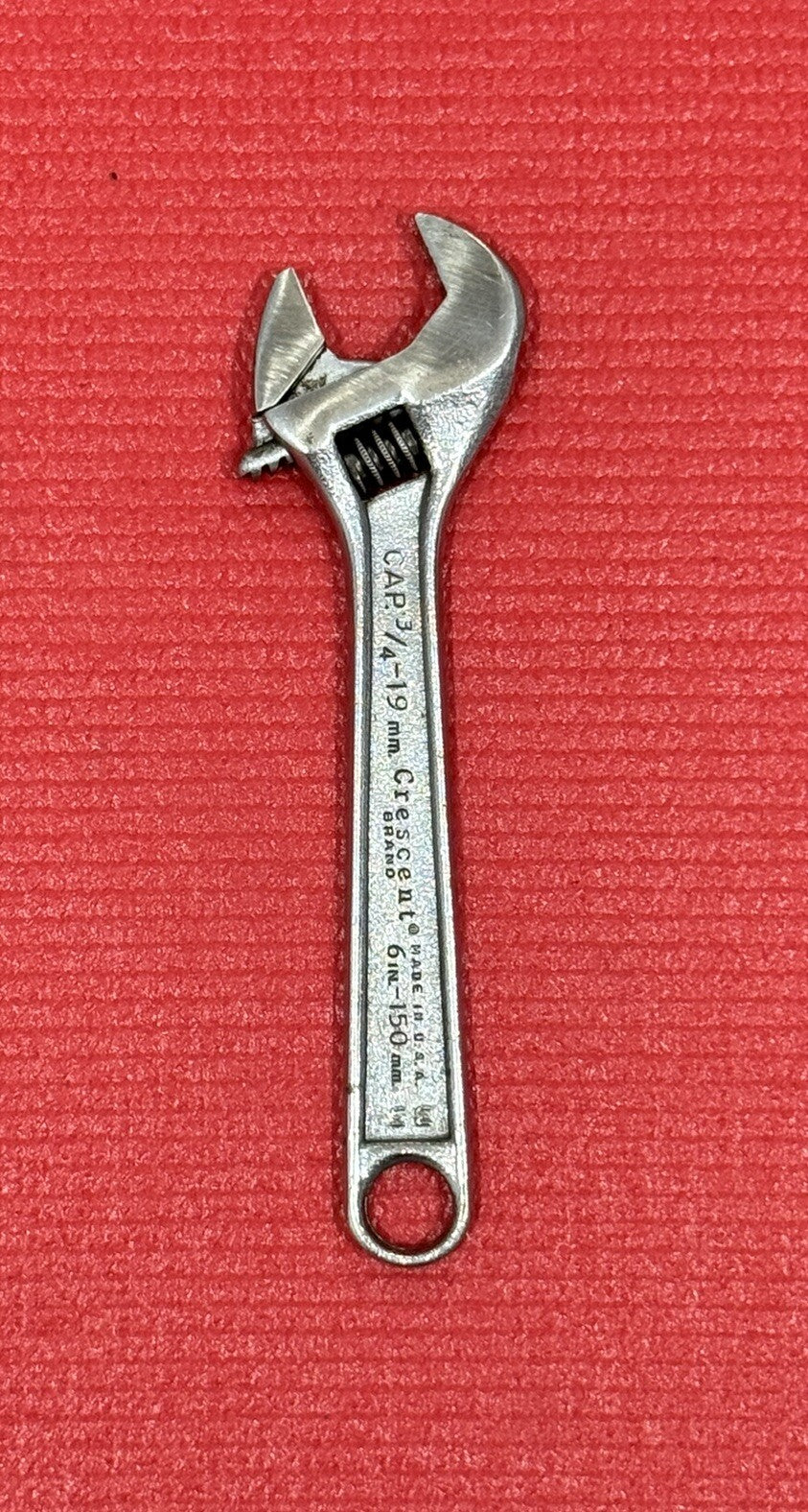 CRESCENT Crestoloy Steel, 6” Adjustable Wrench, CAP 3/4-19mm 150mm Made In USA