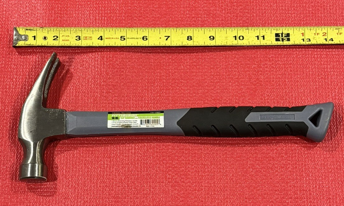 NEW Vintage Pittsburgh Tools 69005, 16 OZ RIP HAMMER FIBERGLASS HANDLE