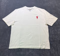 NWT Ami T-Shirt Men's 2XL White Short Sleeve Crew Neck Pullover Lightweight