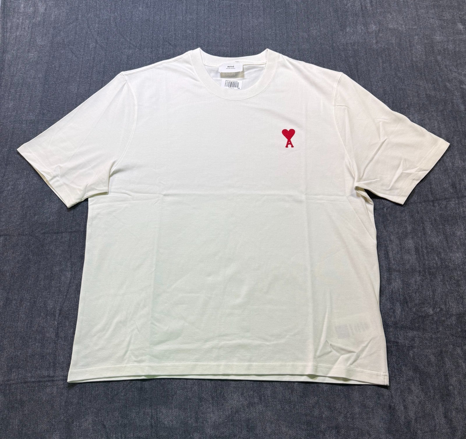 NWT Ami T-Shirt Men's 2XL White Short Sleeve Crew Neck Pullover Lightweight