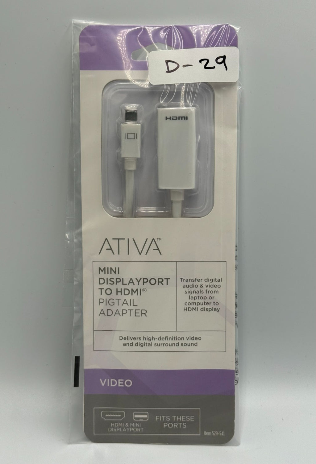 Ativa Mini DisplayPort to HDMI Adapter Mac Windows Laptop to TV Monitor Cable