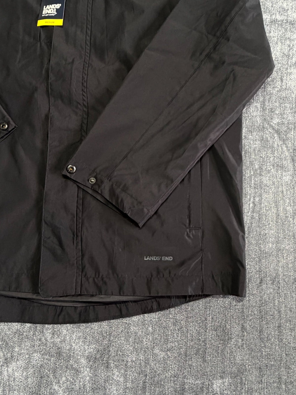 NWT Lands' End All-Weather 3-in-1 Jacket Men's Medium Black Full-Zip Hooded