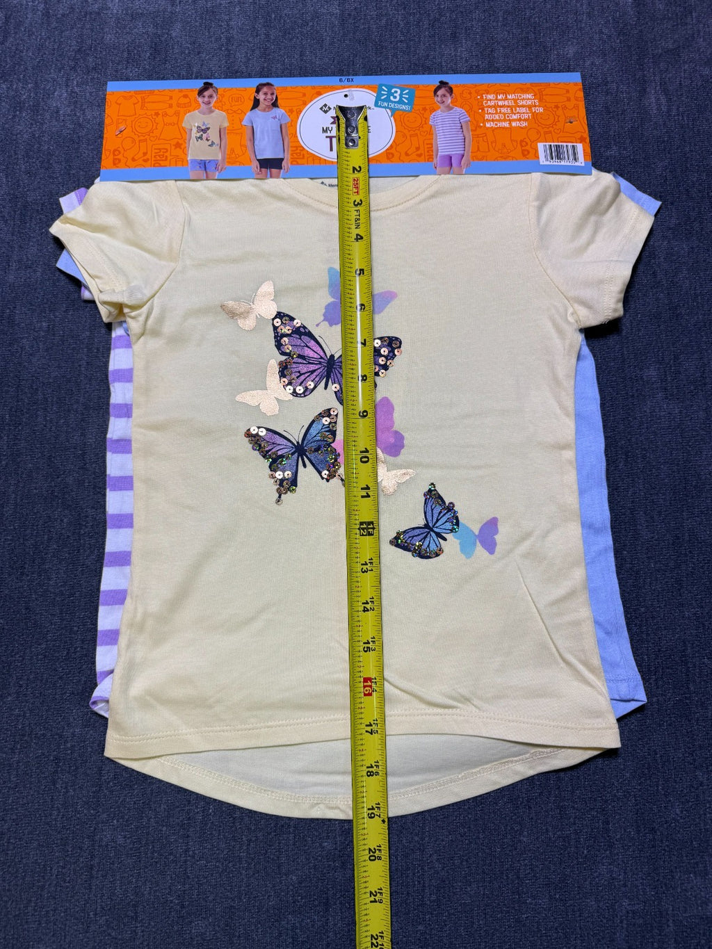 NWT Member's Mark My Favorite T-Shirts Girls 6/5X Multi Short Sleeve - Lot of 3