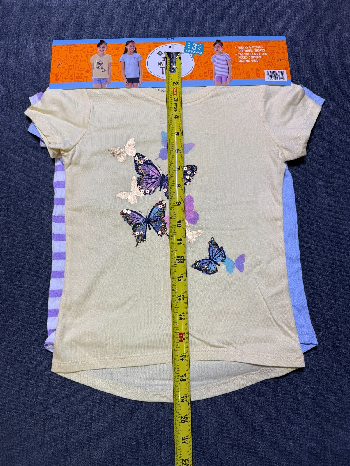 NWT Member's Mark My Favorite T-Shirts Girls 6/5X Multi Short Sleeve - Lot of 3