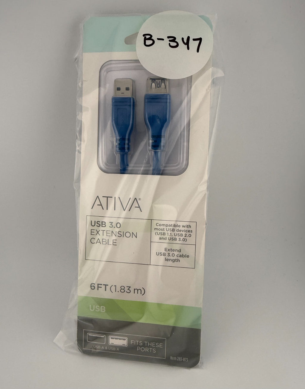 NEW Ativa 283-873 Blue USB-A Male to Female 1.83m PC 6ft USB 3.0 Extension Cable