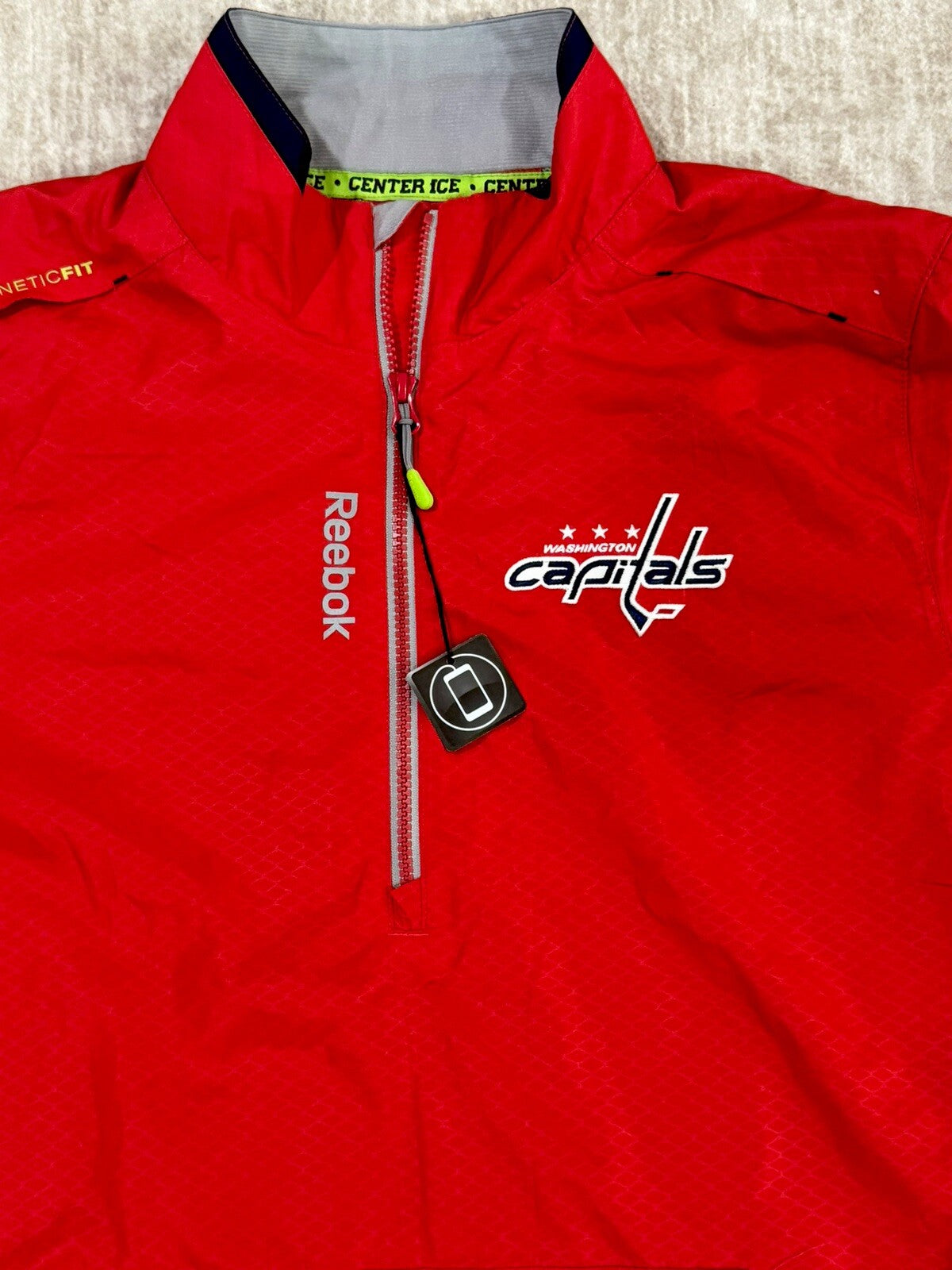 New Reebok Center Ice Kinetic Fit NHL Washington Capitals Jacket Red Mens Size M