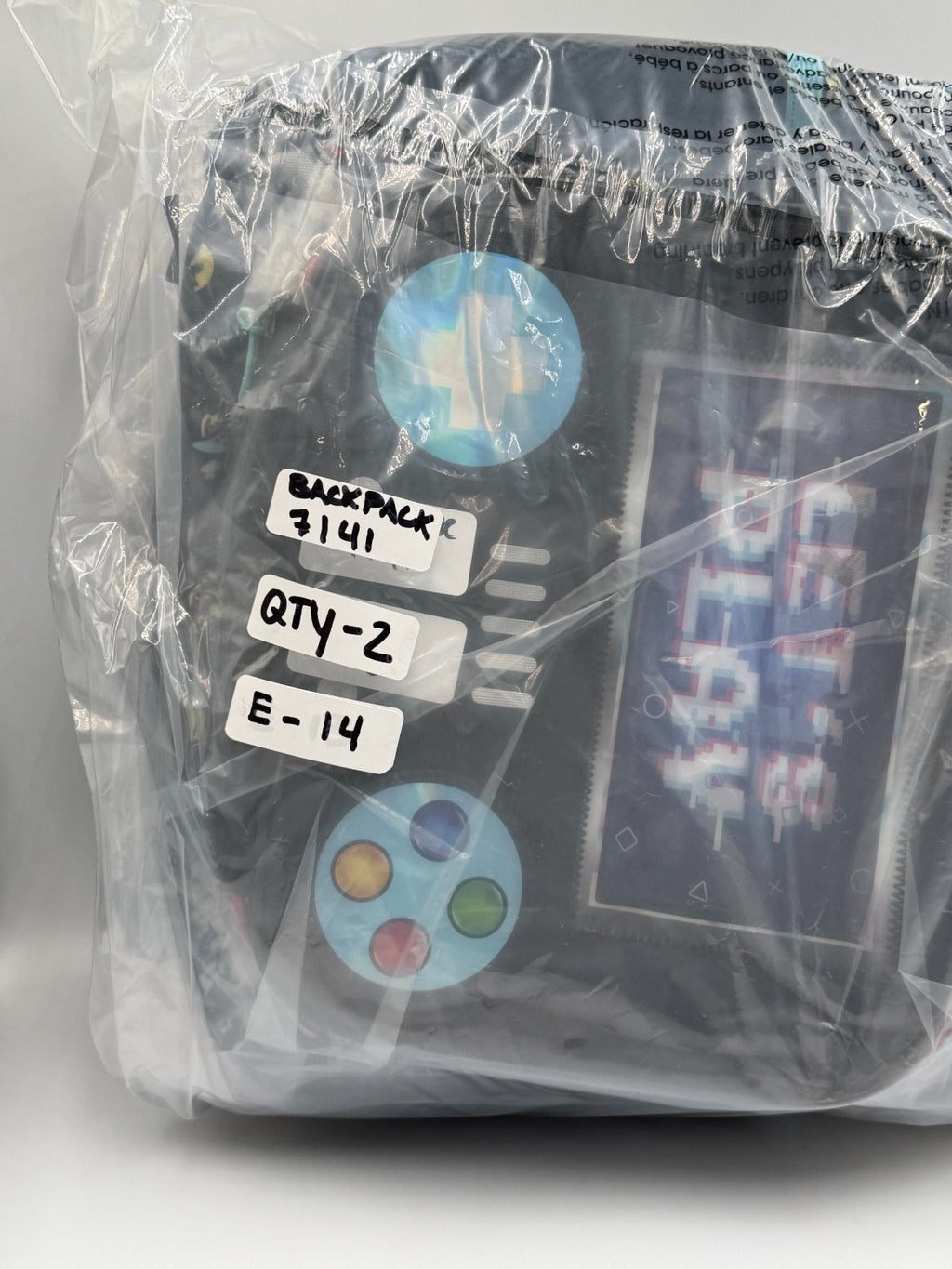 Locker Club Kids Gamer School Backpack Let's Play Controller Print W/Headphones