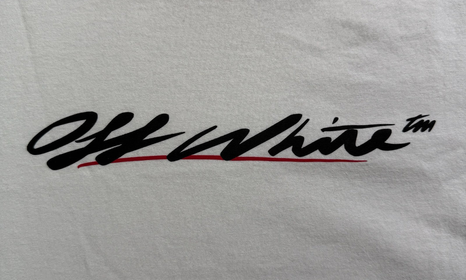NWOT Off-White New Script Logo Tee Shirt Men's Large White Classic Short Sleeve