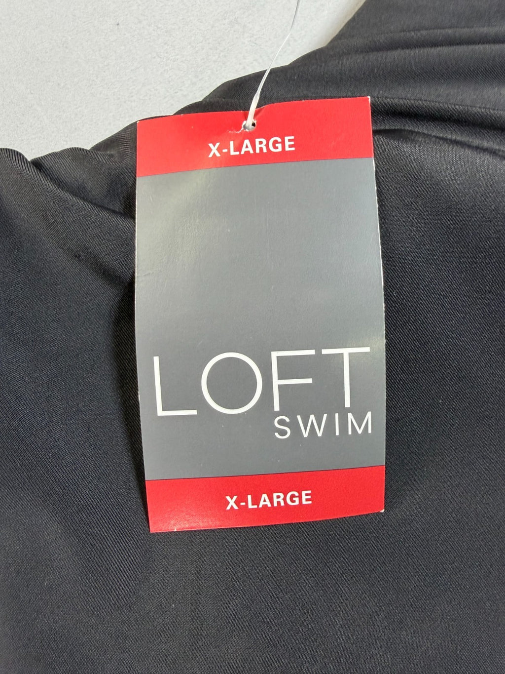 NWT Loft Shirred Side Tie Fully Lined One-Piece Swimsuit Women's XL Black Summer