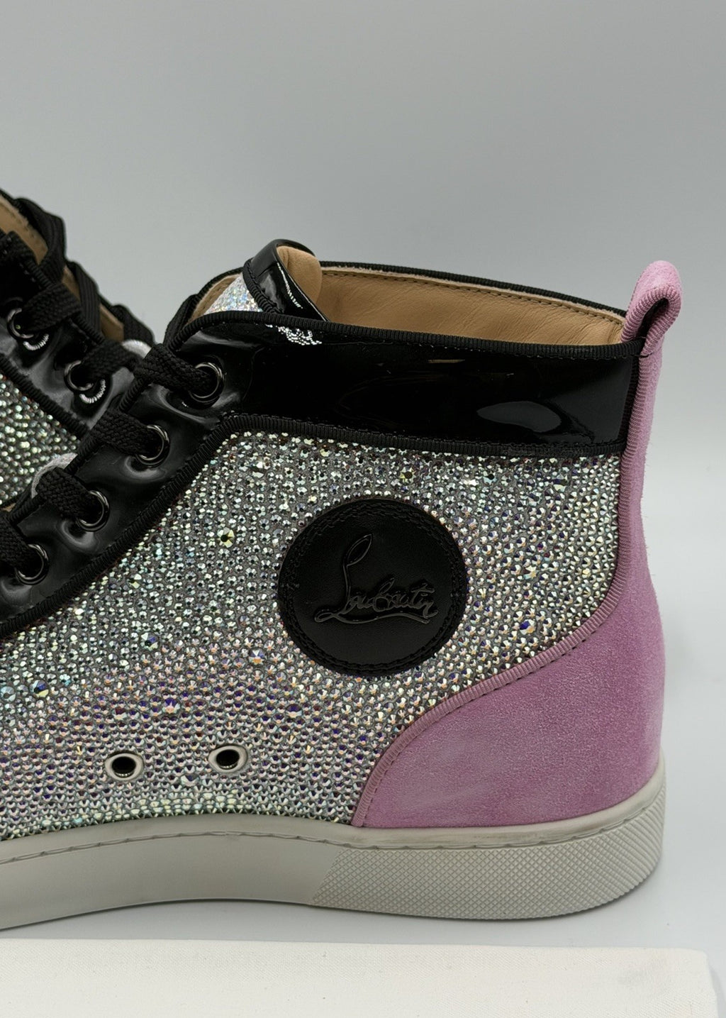 CHRISTIAN LOUBOUTIN Louis Strass Sneakers Pink High Swarovski Size 43 EU, 10 US