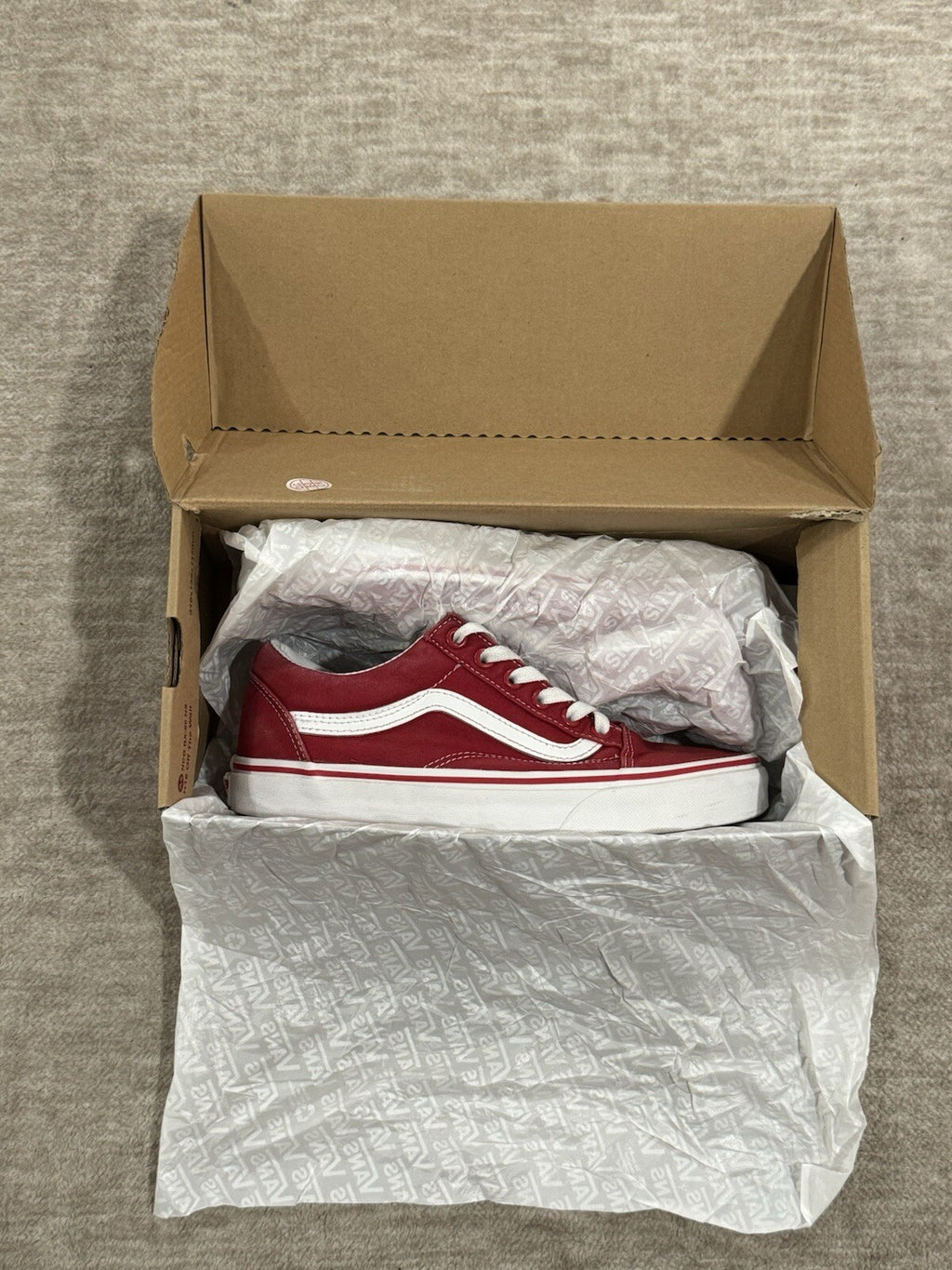 Vans Red & White Old Skool Canvas Men's size 5.5 & Women's size 7.0