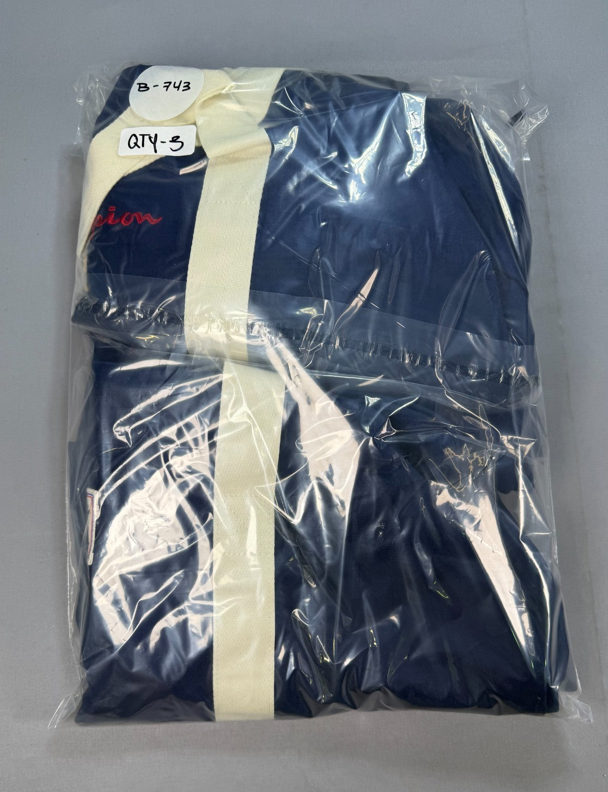 NWT Champion Canvas Duffel Bag Navy Blue Embroidered Logo Travel Weekender Gym