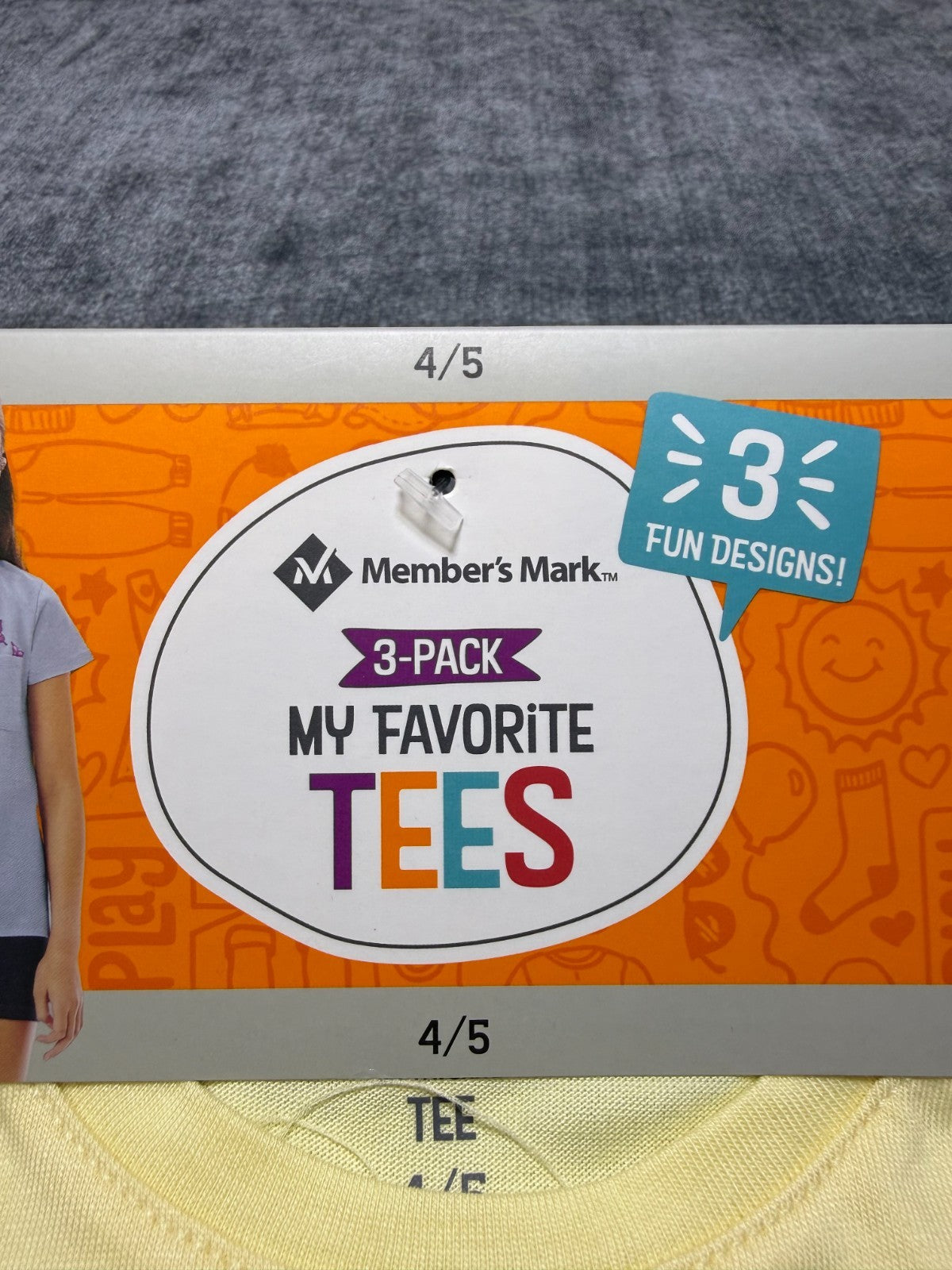 NWT Member's Mark My Favorite T-Shirts Girls 4/5 Multi Short Sleeve - Lot of 3
