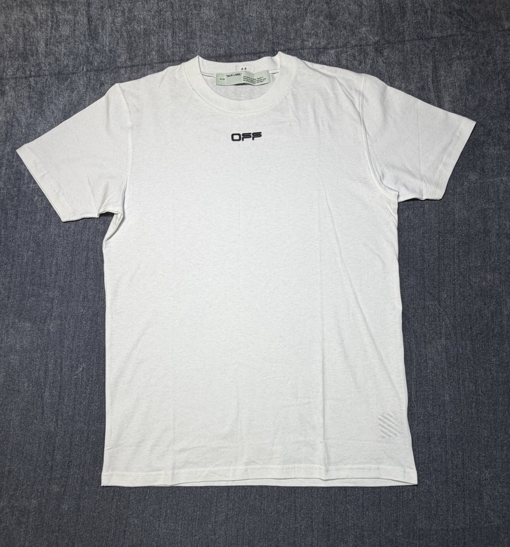 Off-White White Cotton Crew Neck Oversized Size Large NEW