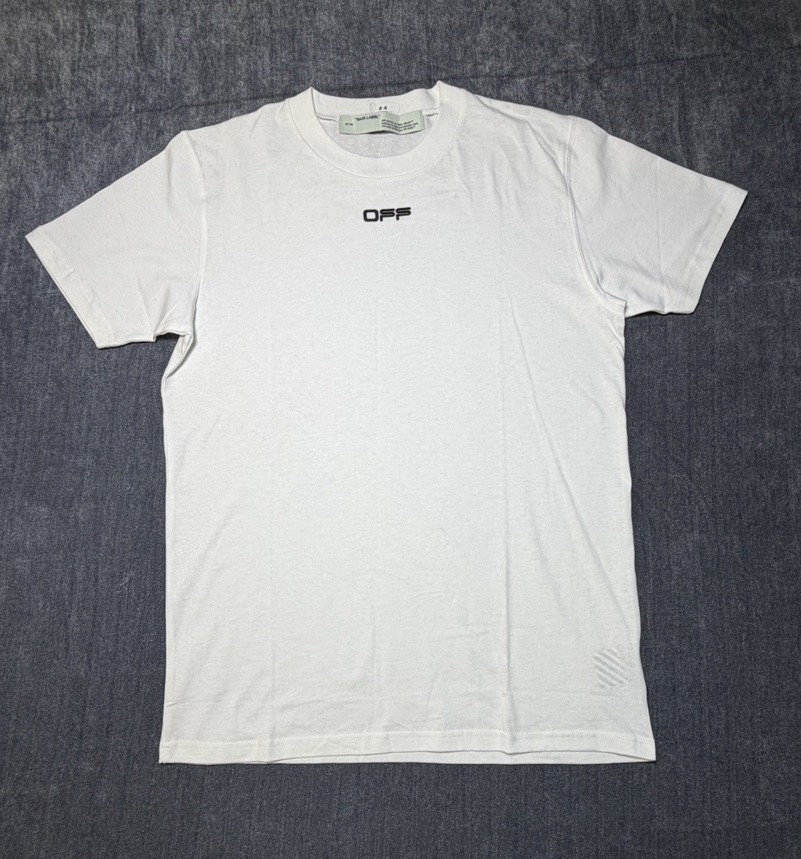 Off-White White Cotton Crew Neck Oversized Size Large NEW