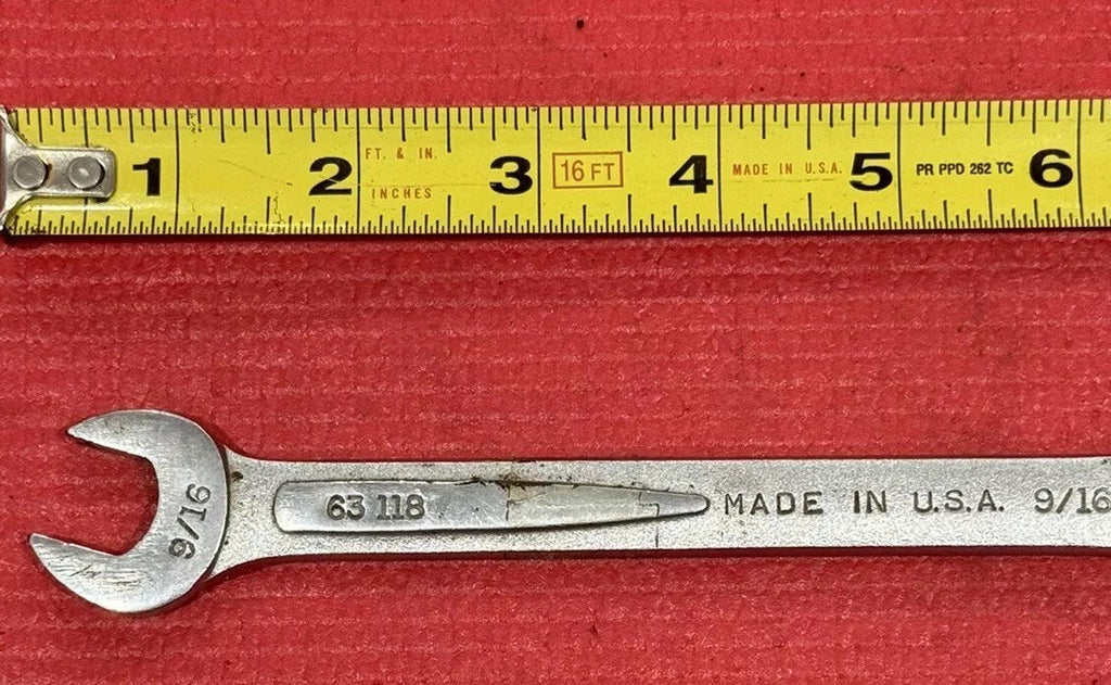 Vintage Easco Tools 63118, 9/16" Combination Wrench 12PT Made in USA
