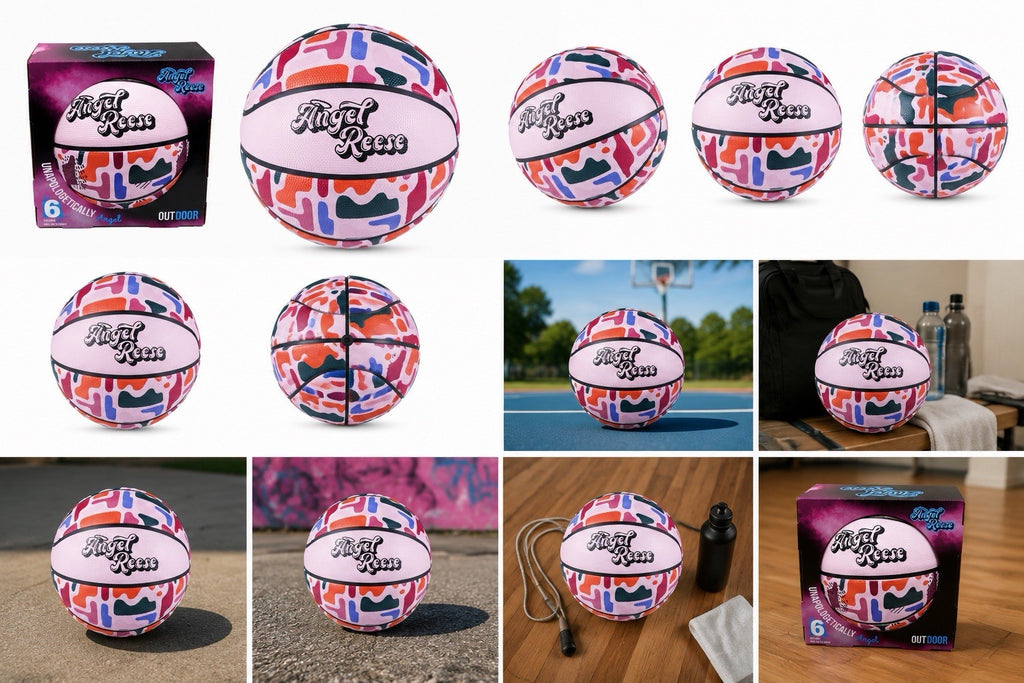 New Angel Reese Unapologetically Angel Outdoor Basketball Pink - Size 6 28.5"