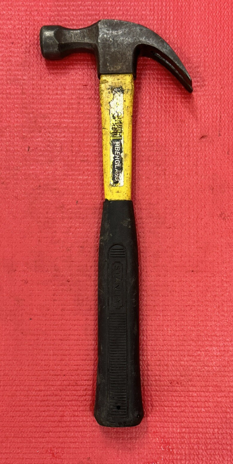 Vintage Stanley 13" Long Forged Steel Head Rip Claw Fiberglass Hammer