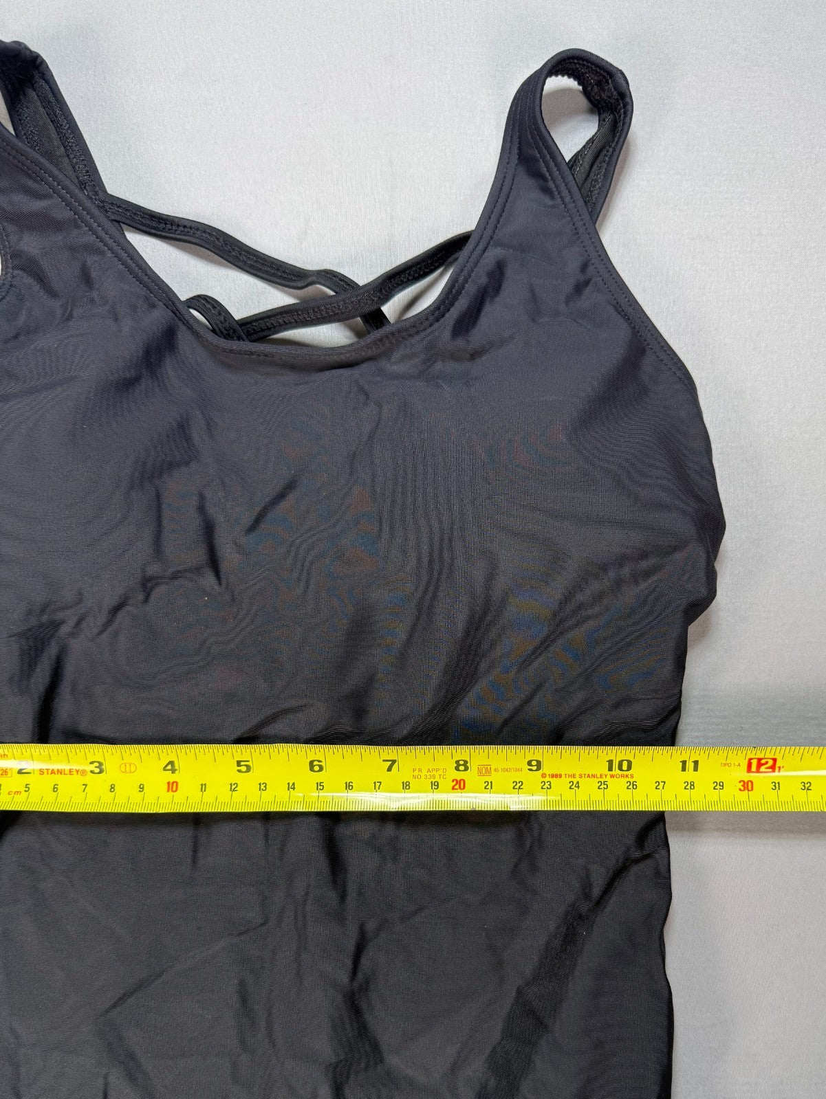 NWT Tempt Me Women One Piece Swimsuit Women's XS Black Ruched Tummy Criss Cross