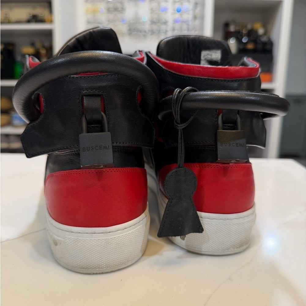 Buscemi Black and Red High-Top Sneakers