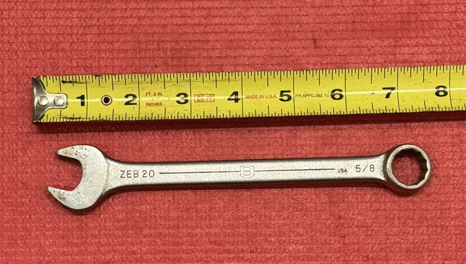 Vintage Bonney Tools, ZEB20 5/8" SAE Combination Wrench 12 PT Made in USA