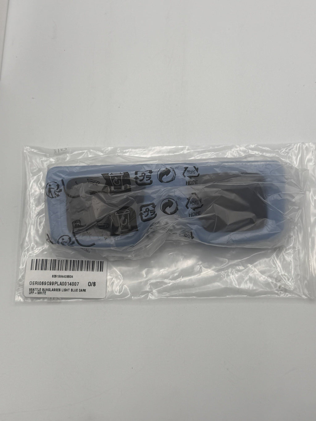 New Off-White Seattle Sunglasses Men's Light Blue Arrow Logo Full Rim Modern
