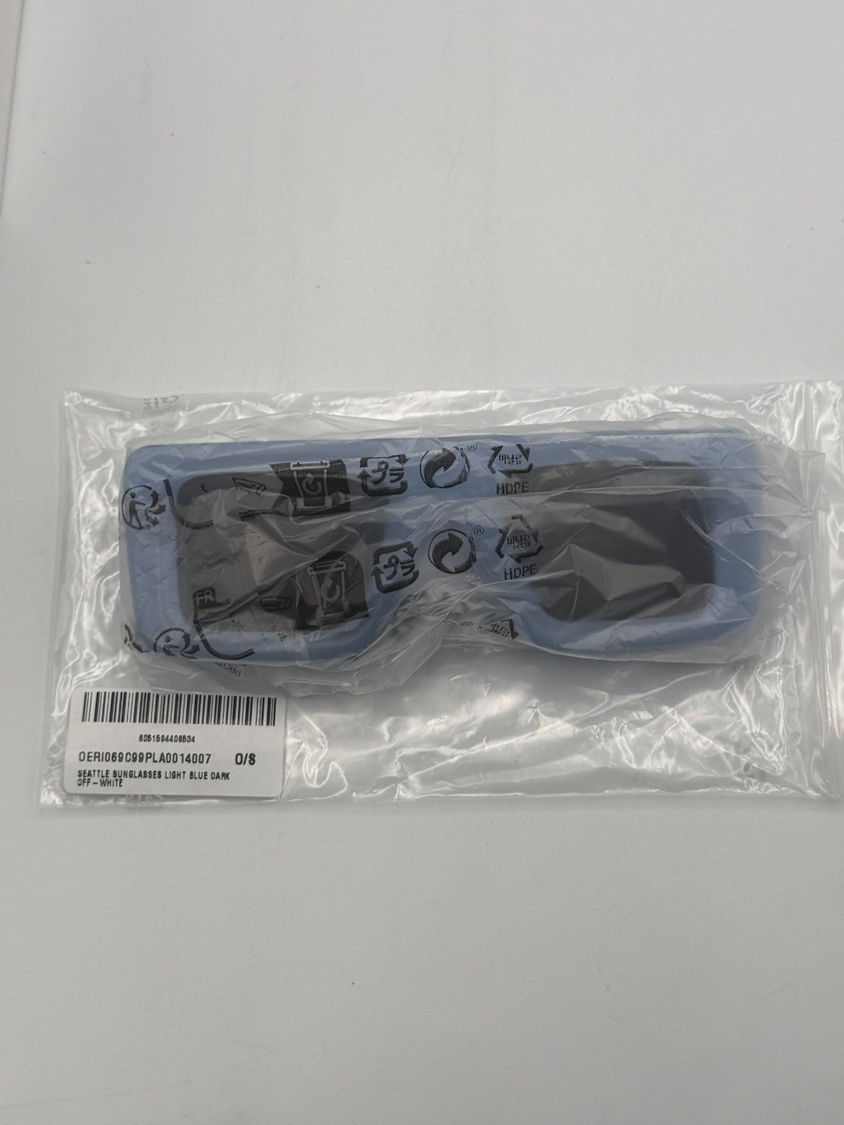 New Off-White Seattle Sunglasses Men's Light Blue Arrow Logo Full Rim Modern
