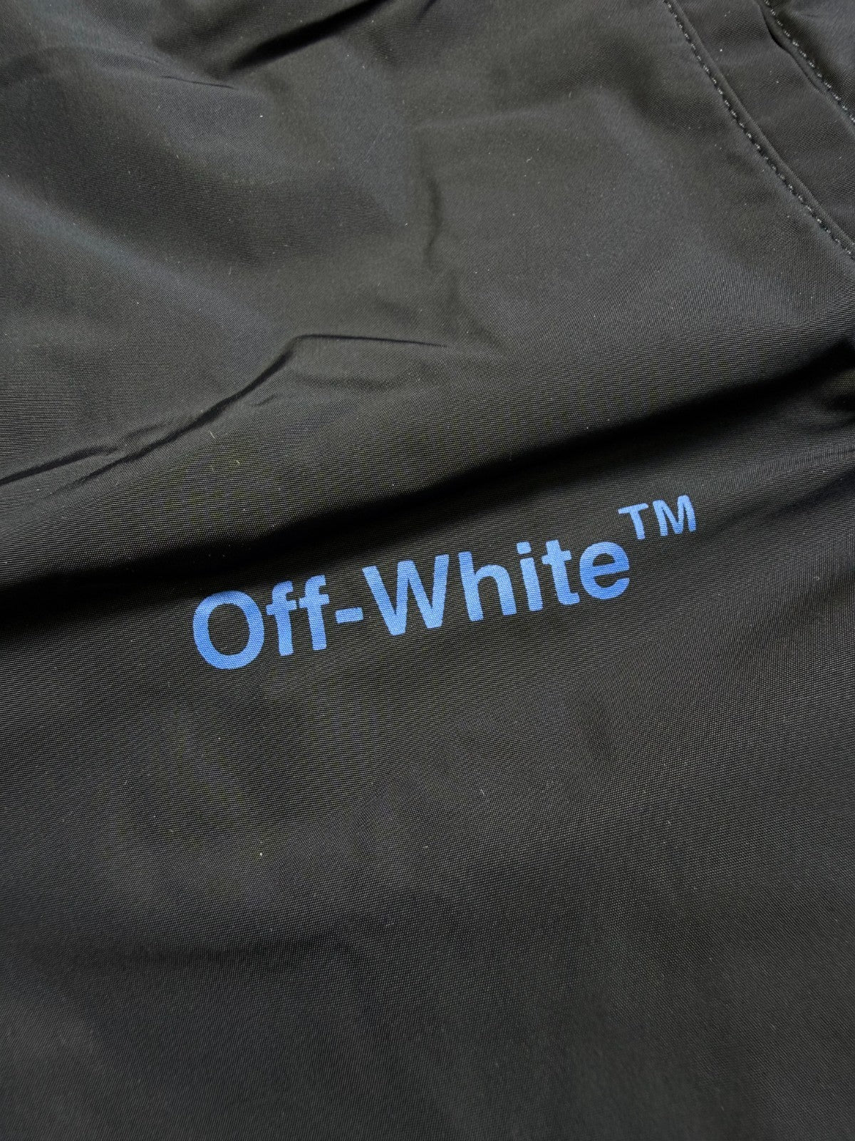 NEW Off-White Diagonal Outline Track Shorts Men's Small Black Logo Drawstring