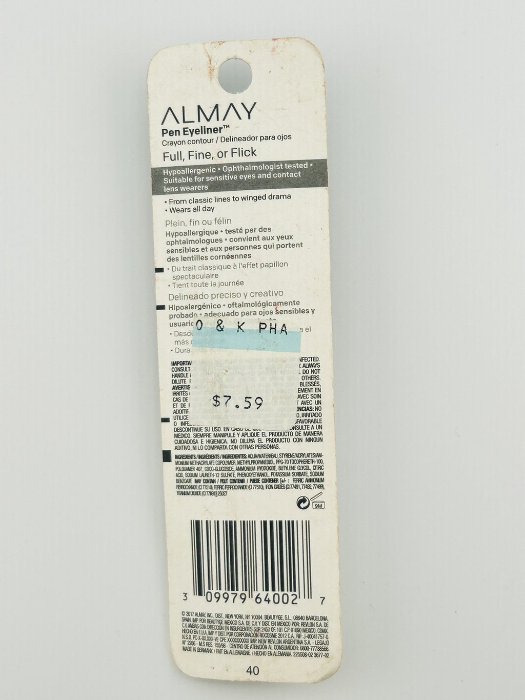 Almay On The Ball All Day Eyeliner #209 Brown Precise Control NEW IN PACKAGE