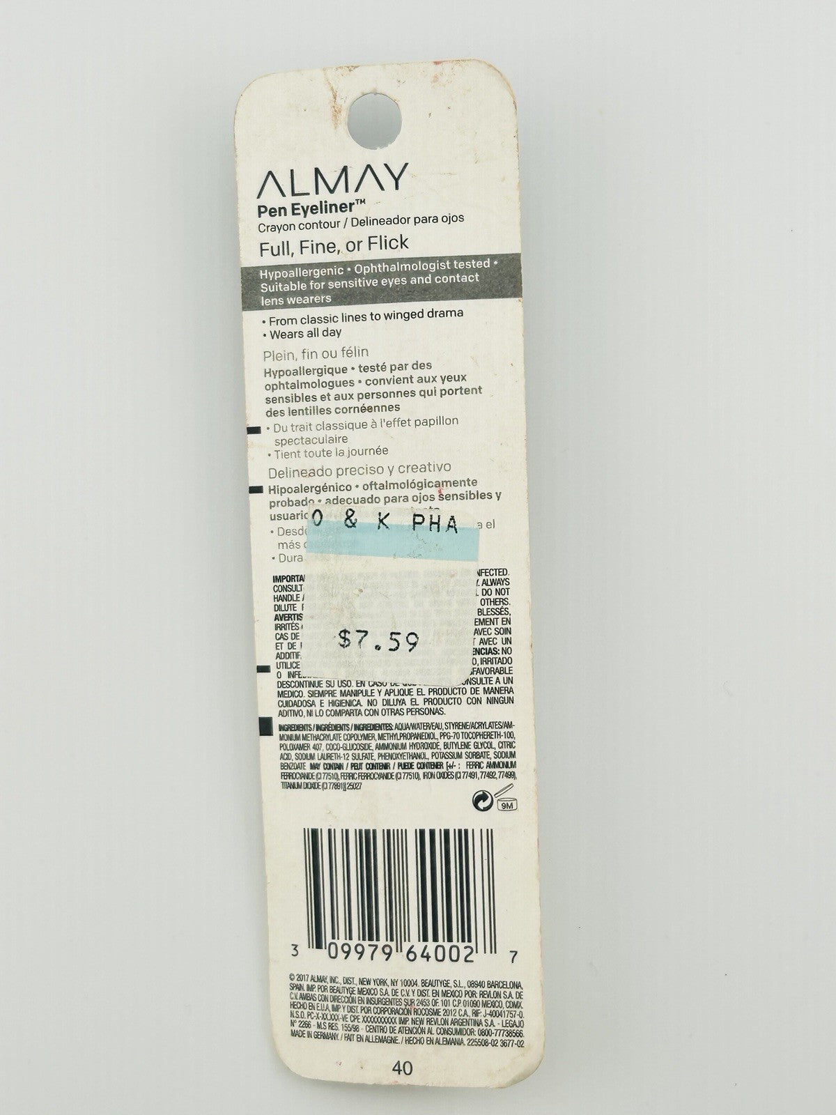 Almay On The Ball All Day Eyeliner #209 Brown Precise Control NEW IN PACKAGE