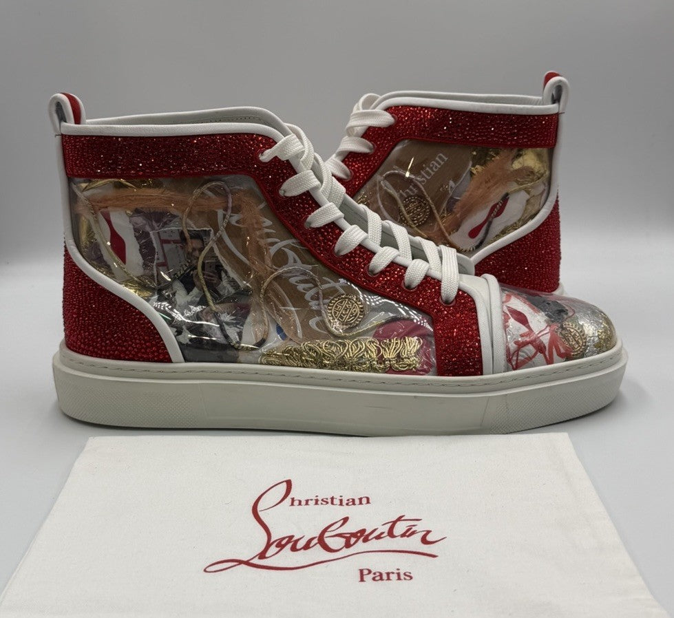 Authentic Christian Louboutin High-Top Trash Sneakers Mens Size 44.5 EU 11.5 US