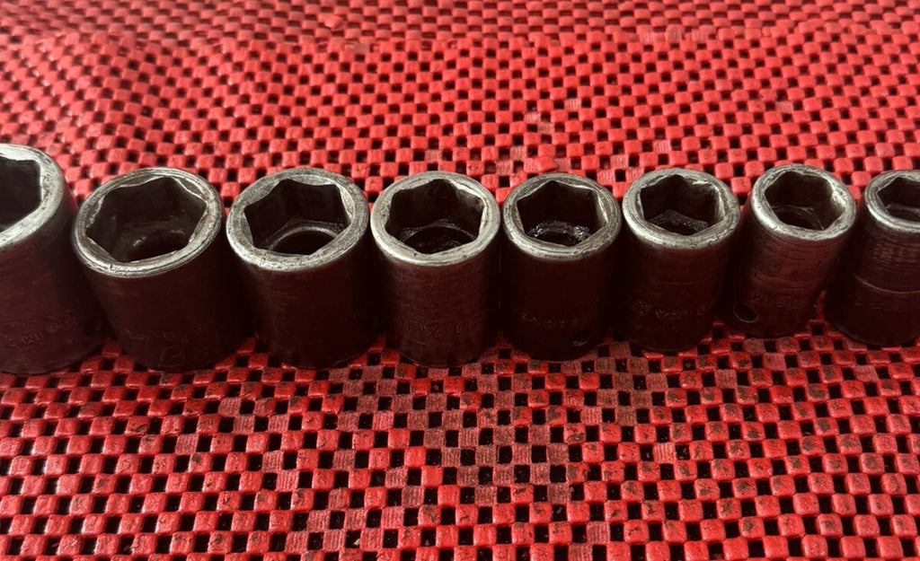 Snap-on Tools 311IMYA 11pc 1/2" 6pt SAE Shallow Impact Socket Set USA Made