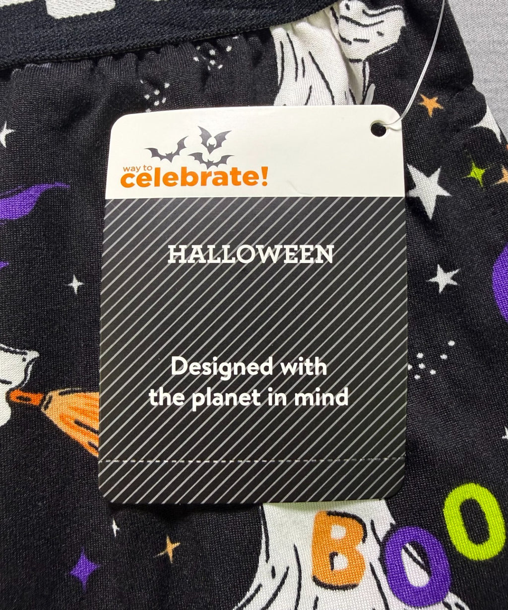 Way to Celebrate Halloween Theme Printed Sleep Pants Women XS Black Relaxed Fit