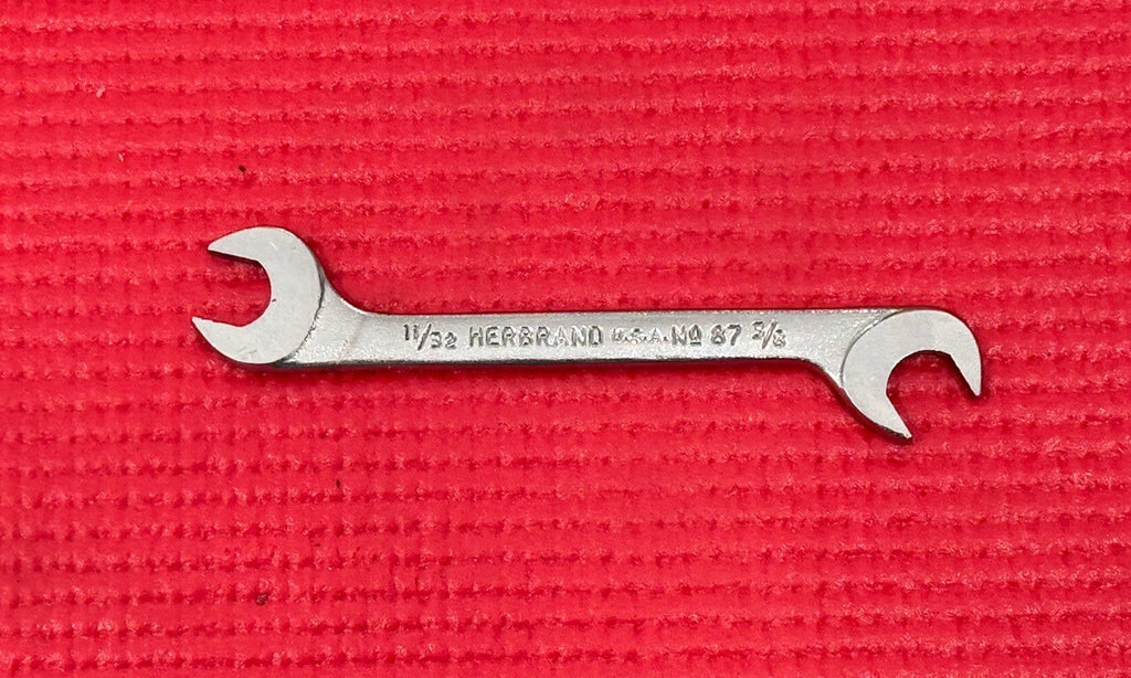 Vintage Herbrand No. 87 SAE 11/32" X 3/8" Mini Ignition Open End Wrench USA