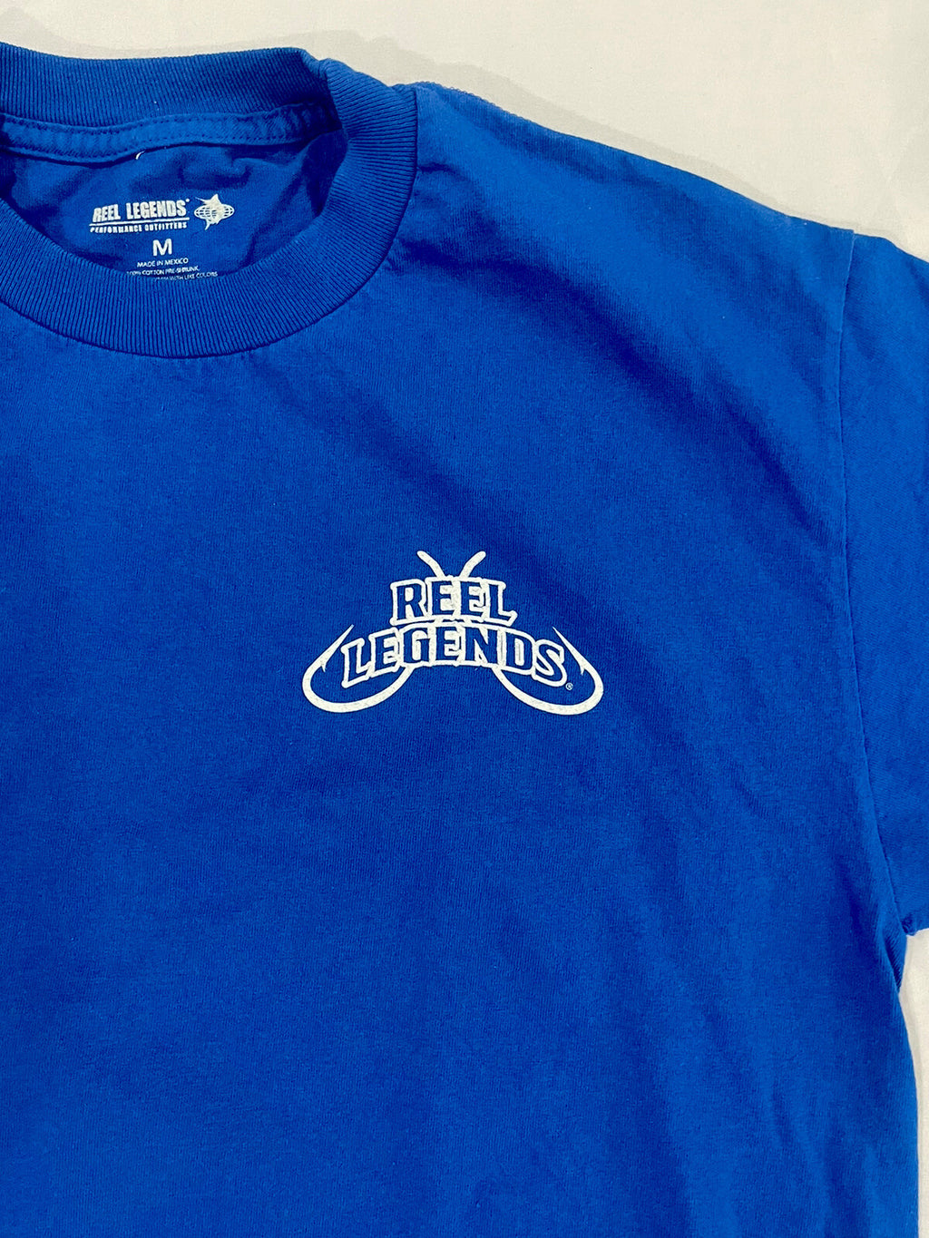 Reel Legends T Shirt Short Sleeve Mens Size M Medium Blue Fishing Diving Fish B1