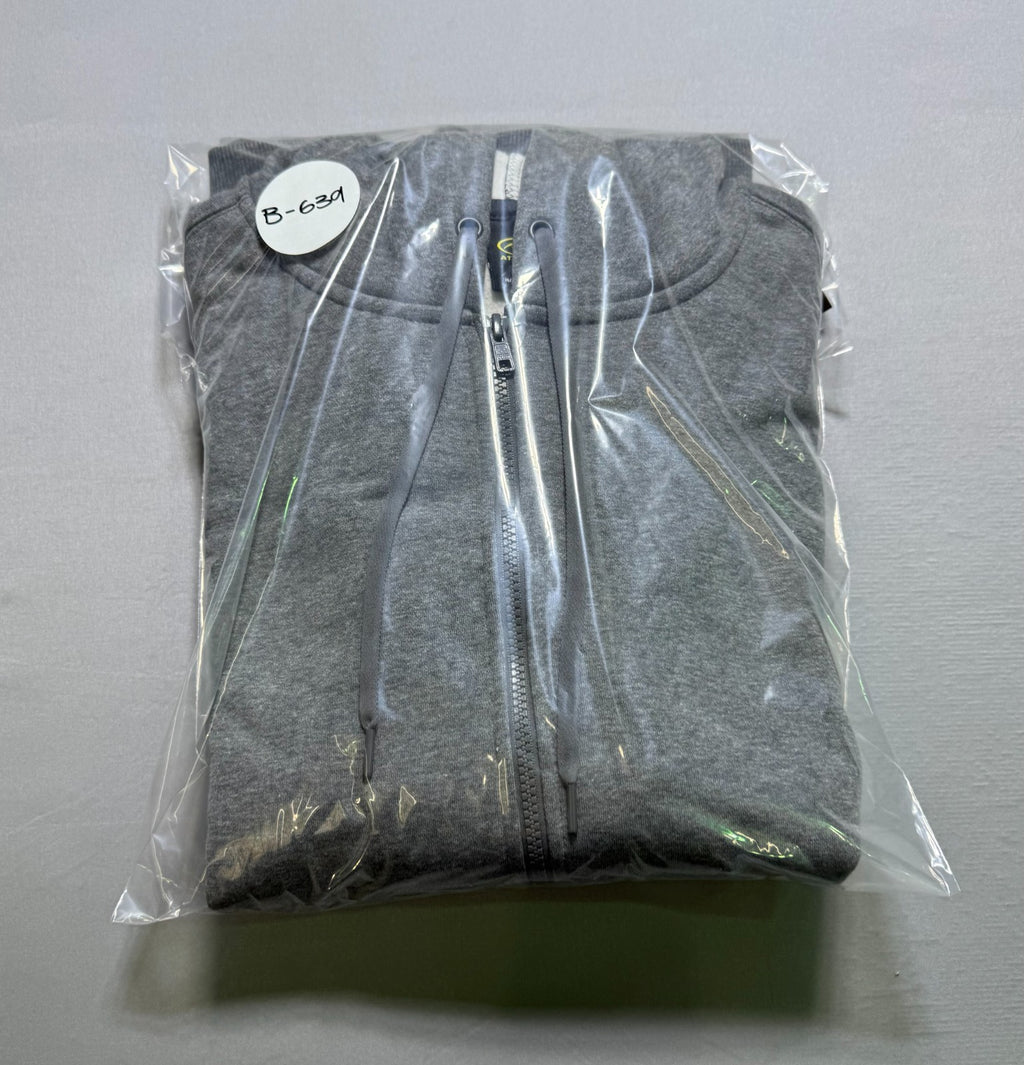 Athletic Works Fleece Full-Zip Hoodie Men's 2XL Charcoal Gray Heather Outdoor