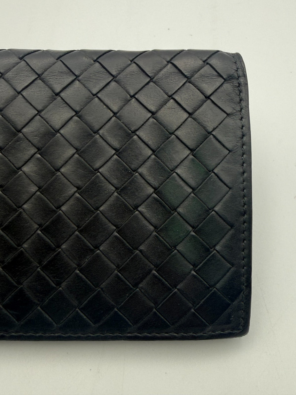 Bottega Veneta Slim Intrecciato Long Wallet Men's Black Leather Billfold Purse